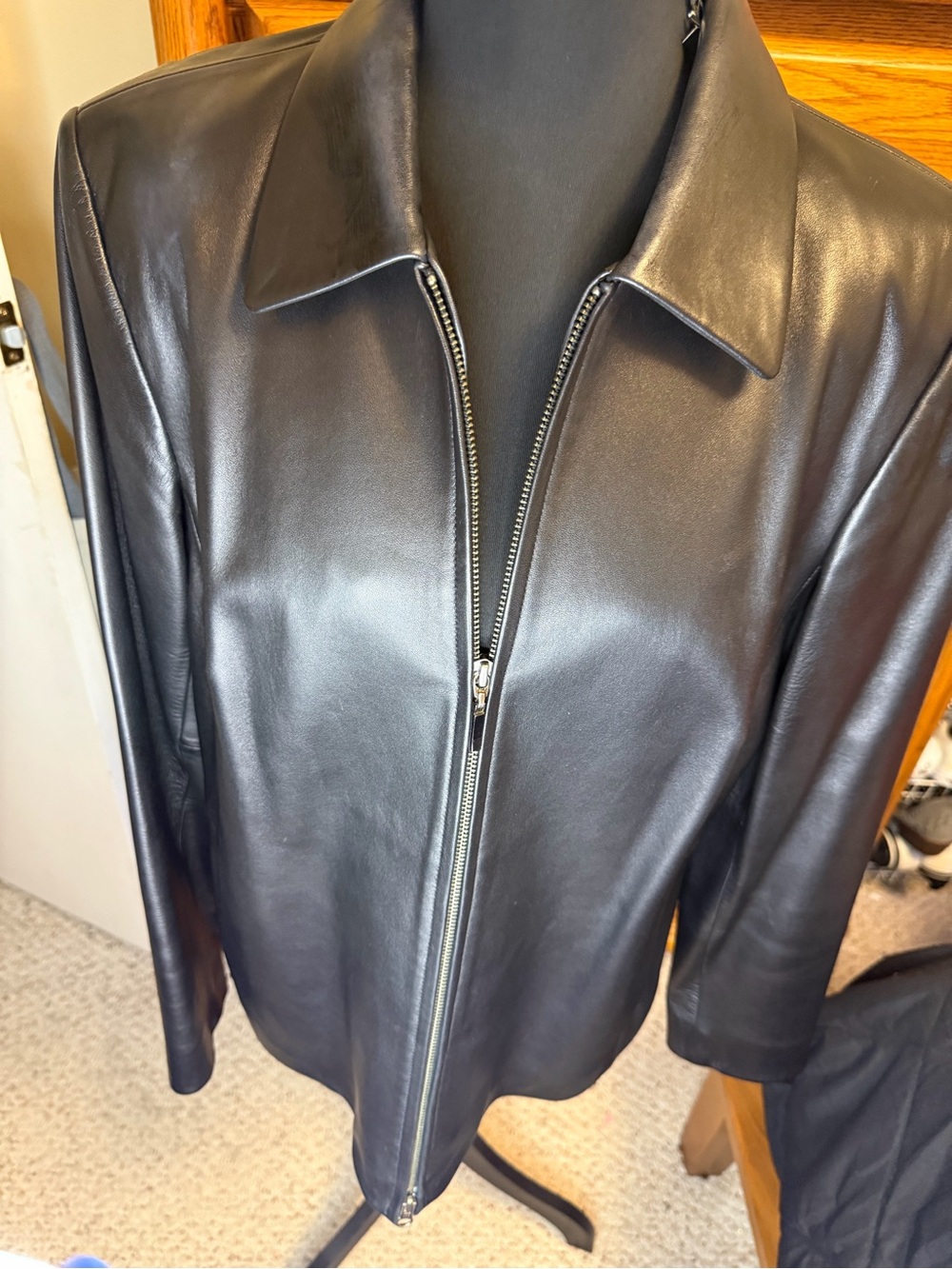 TALBOTS Genuine Leather Zip-Up Jacket